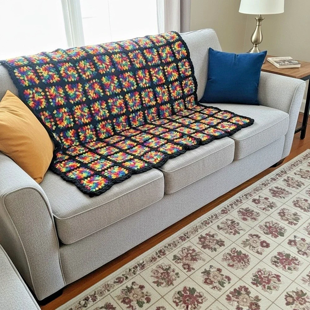 Granny Square Crochet Afghan 52